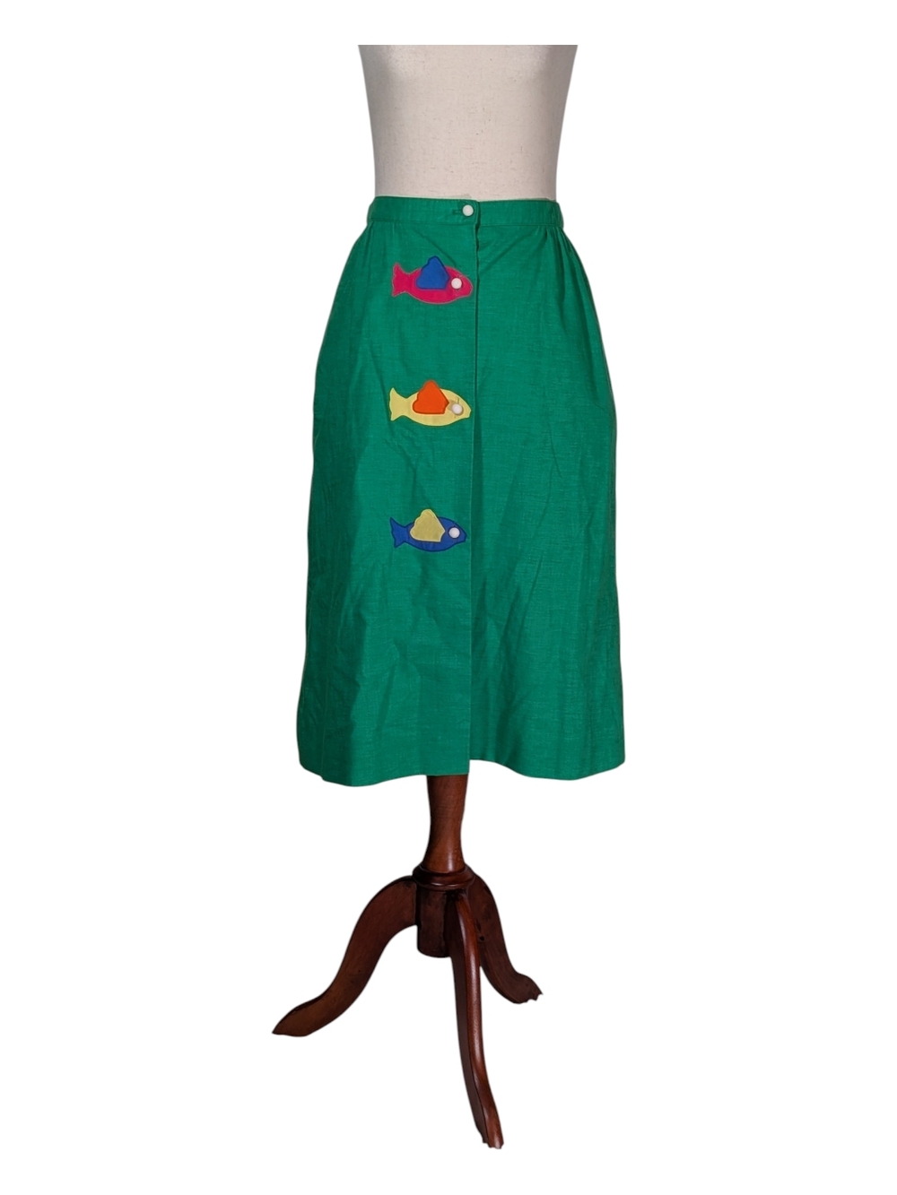 Vintage Whimsical Fish Button-up Skirt